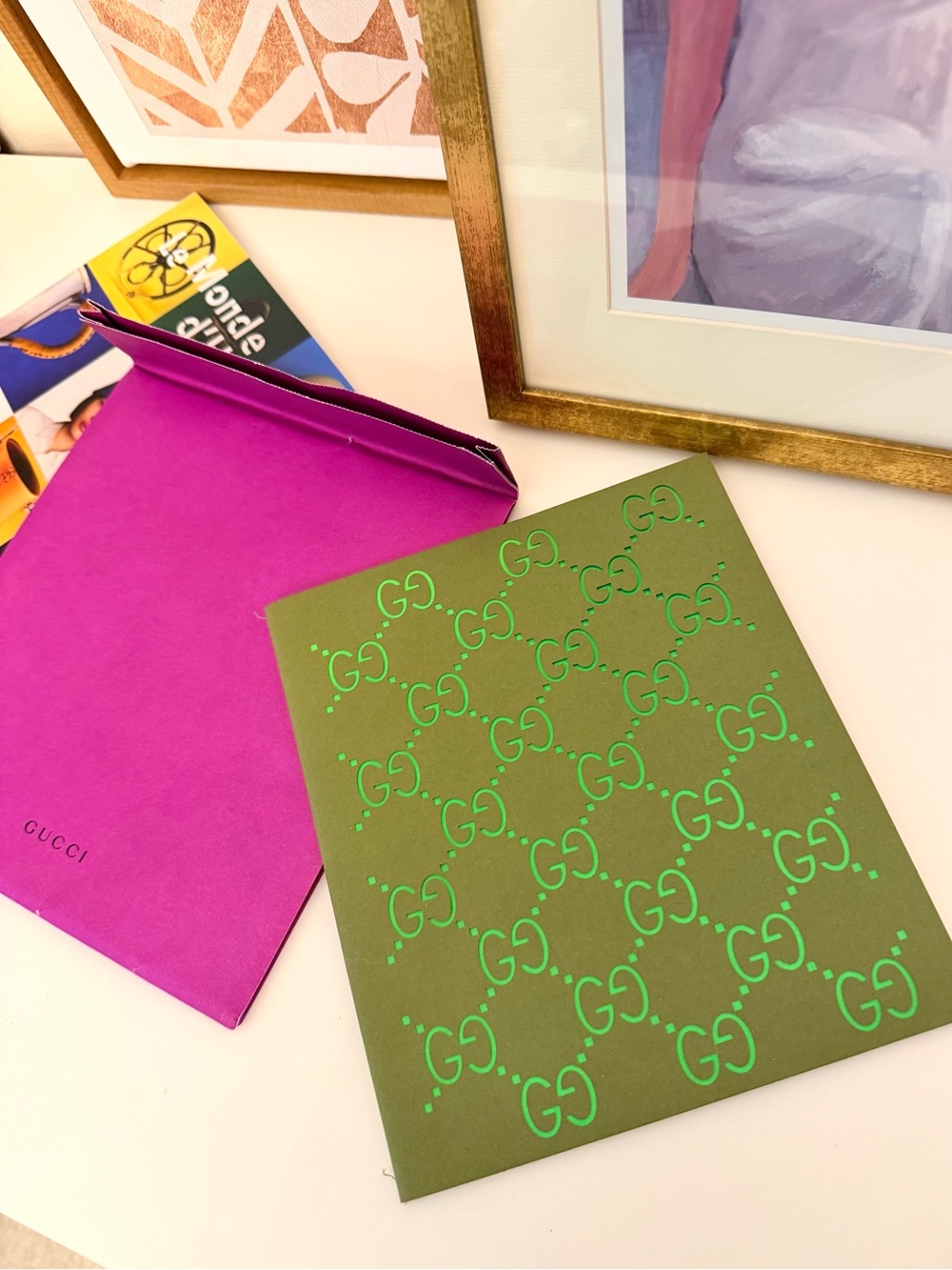 Gucci Olive Green Logo Notebook